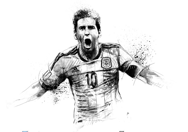 soccer drawings messi