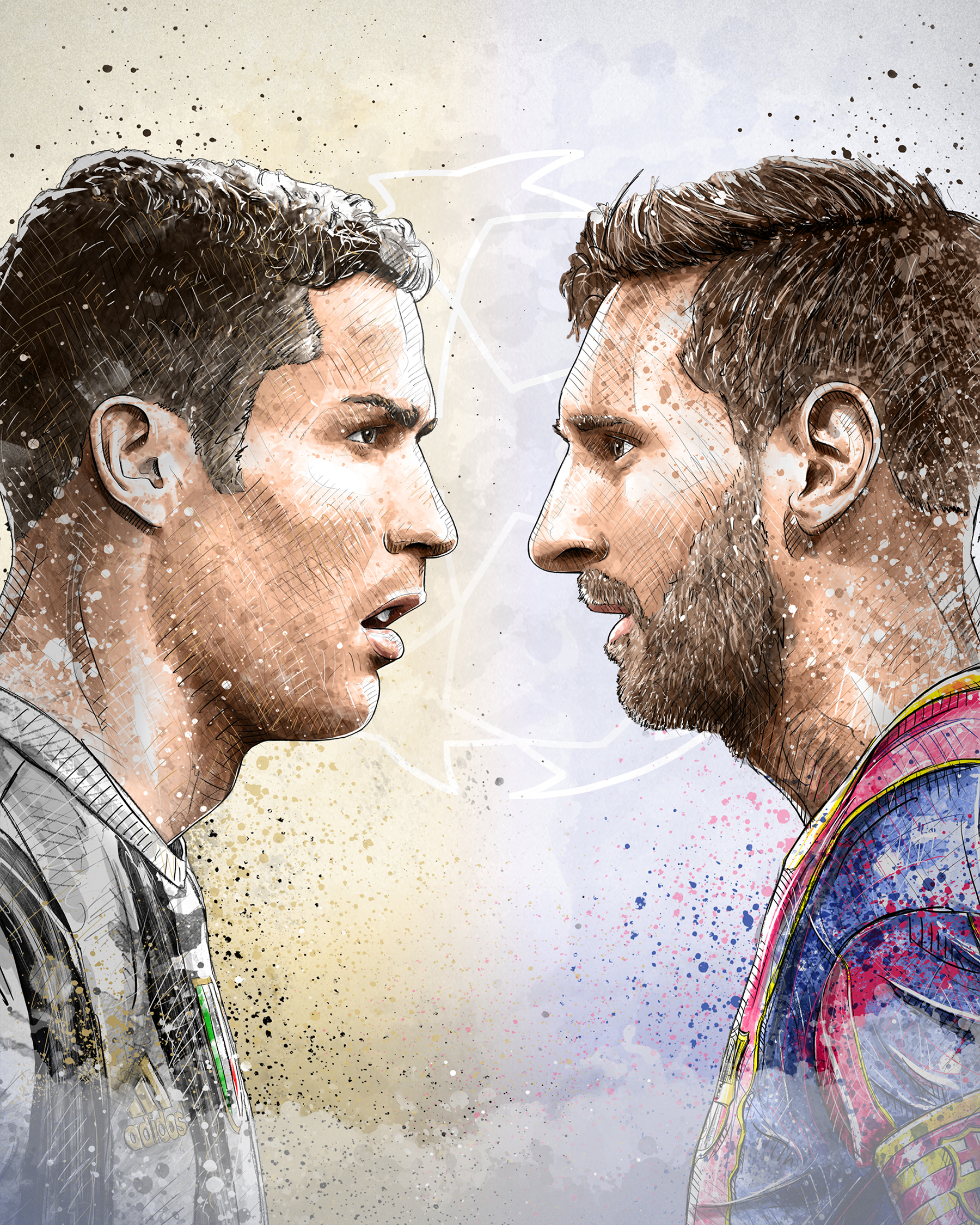 Illustration For Juventus Ronaldo Vs Messi Sergio Ingravalle